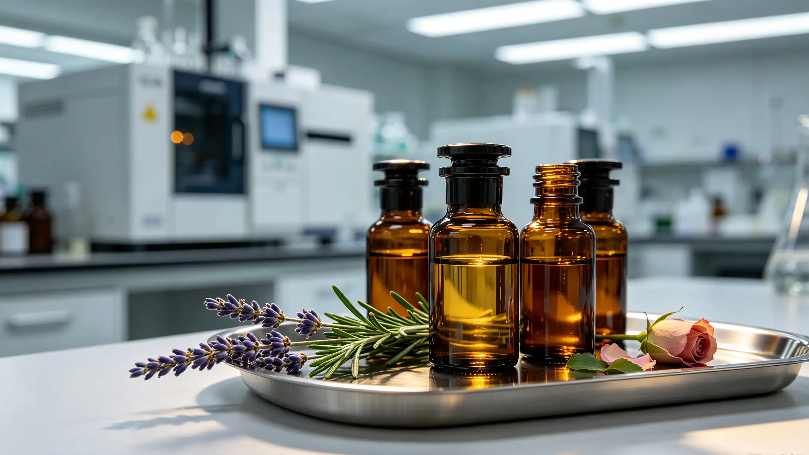 Glassmorphism Amber Extract Bottles